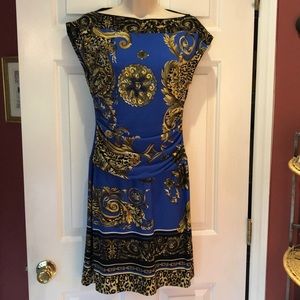 Leopard and scroll print dress size 6